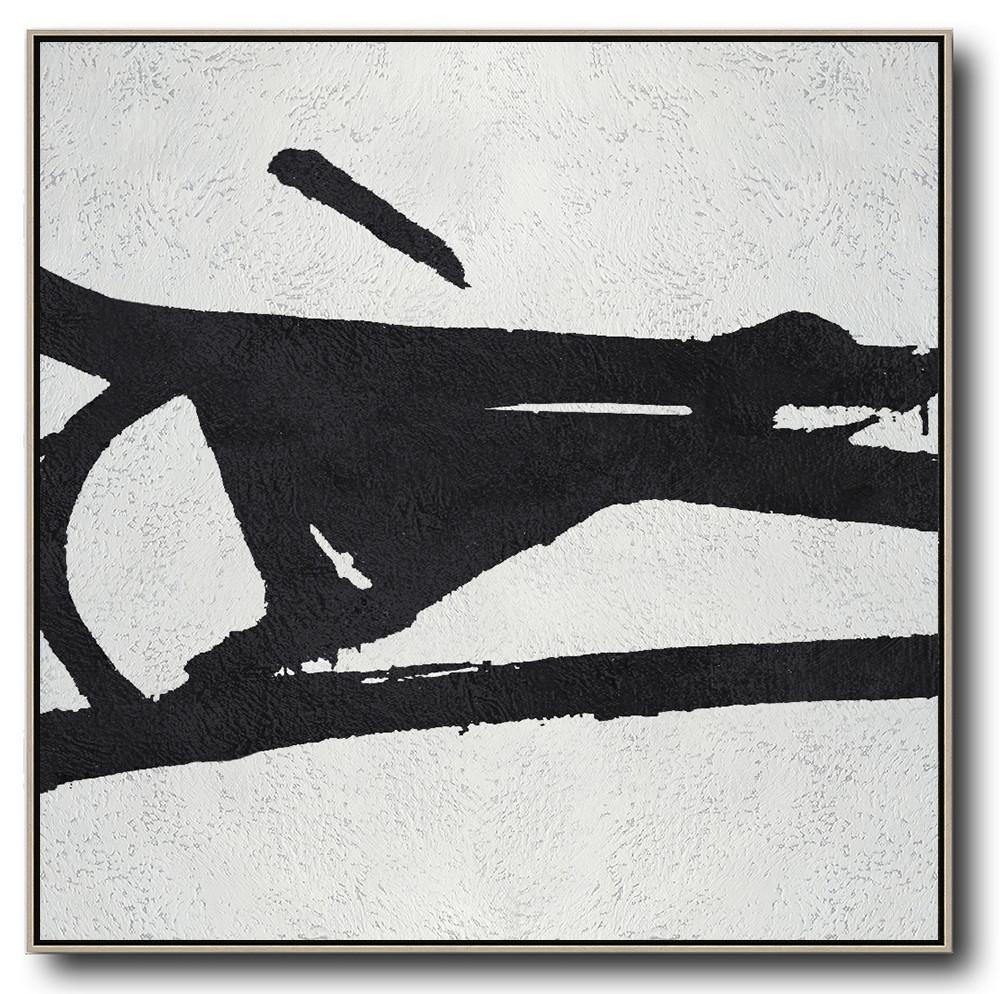 Minimal Black and White Painting #MN49A - Click Image to Close